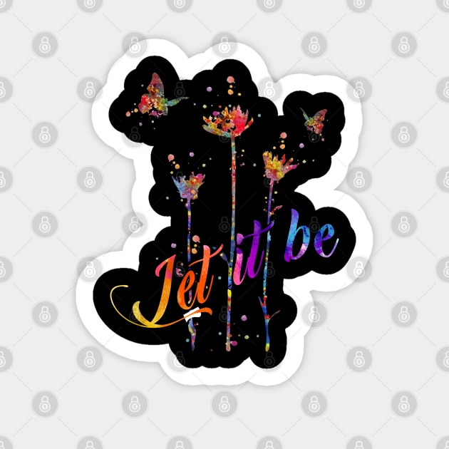 Let It Be Hippie Flower Sticker by Raul Caldwell